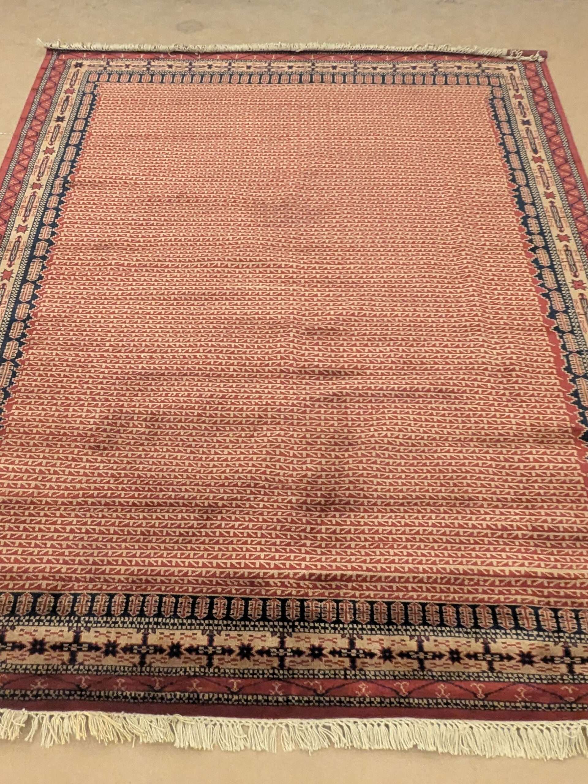 Beige Modern Hand Knotted Wool Carpet - 8FT X 10FT | 240CM X 300CM