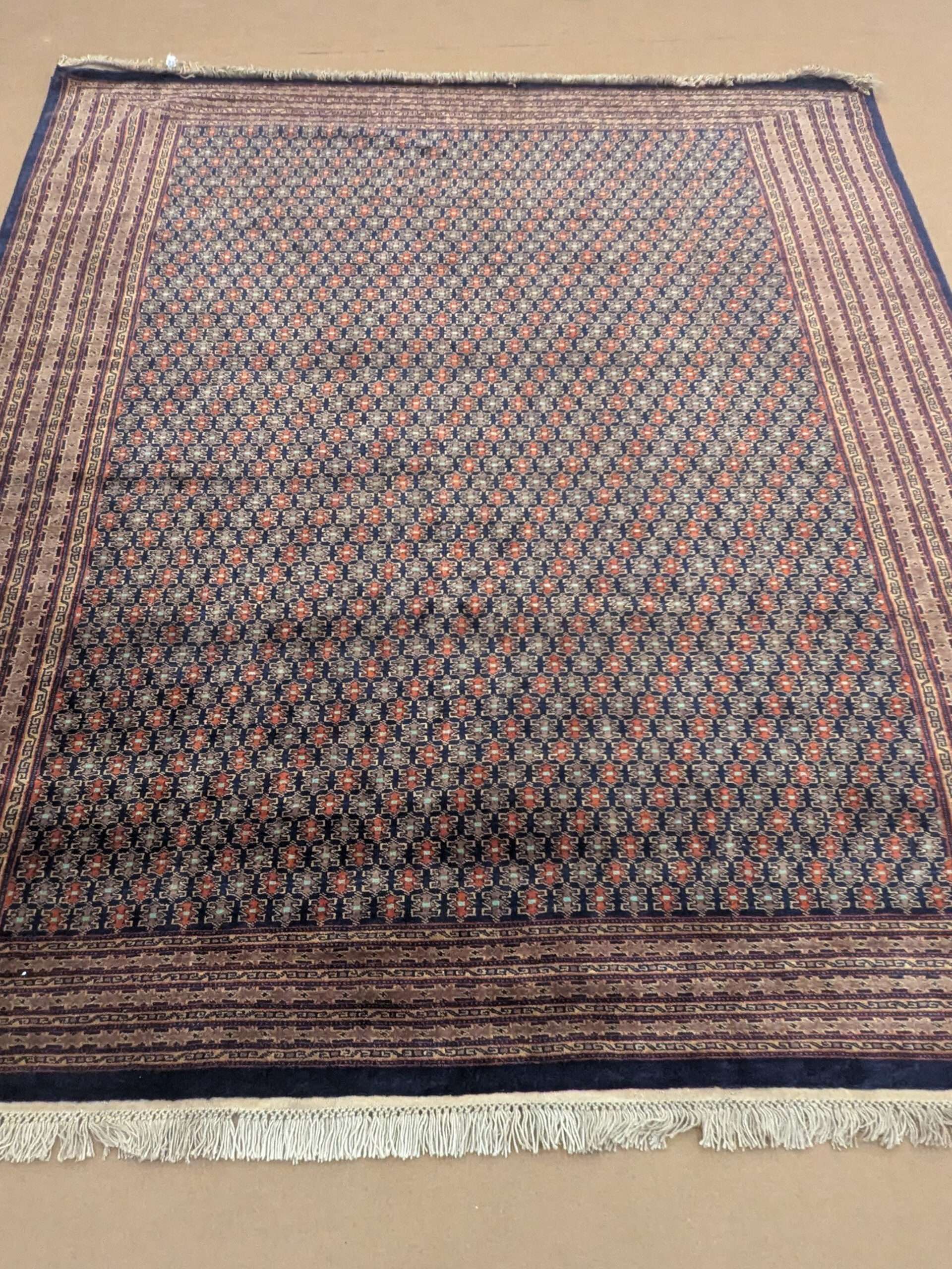 Blue Trible Knotted Wool Carpet - 8FT X 10FT | 240CM X 300CM