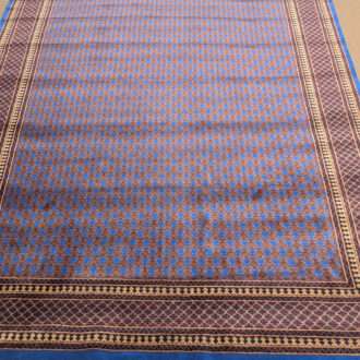 Blue Tribal Knotted Wool Carpet - 8FT X 10FT | 240CM X 300CM