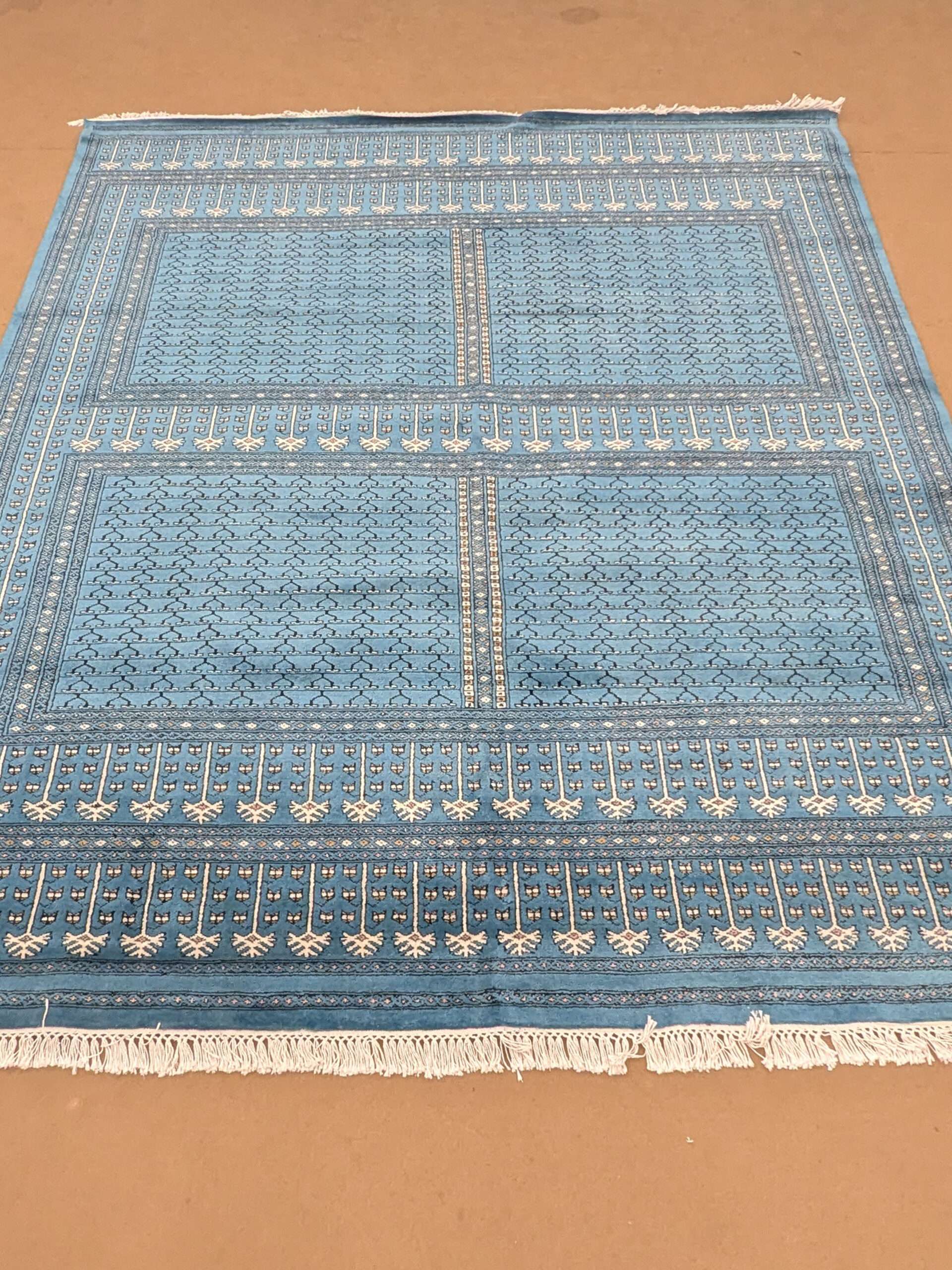 Blue Family Design Knotted Wool Carpet - 8FT X 10FT | 240CM X 300CM