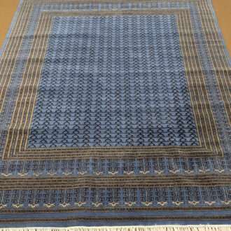 Blue Family Design Knotted Wool Carpet - 8FT X 10FT | 240CM X 300CM