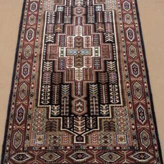 Blue Tribal Hand Knotted Wool Carpet - 3FT X 5FT | 90CM X 150CM