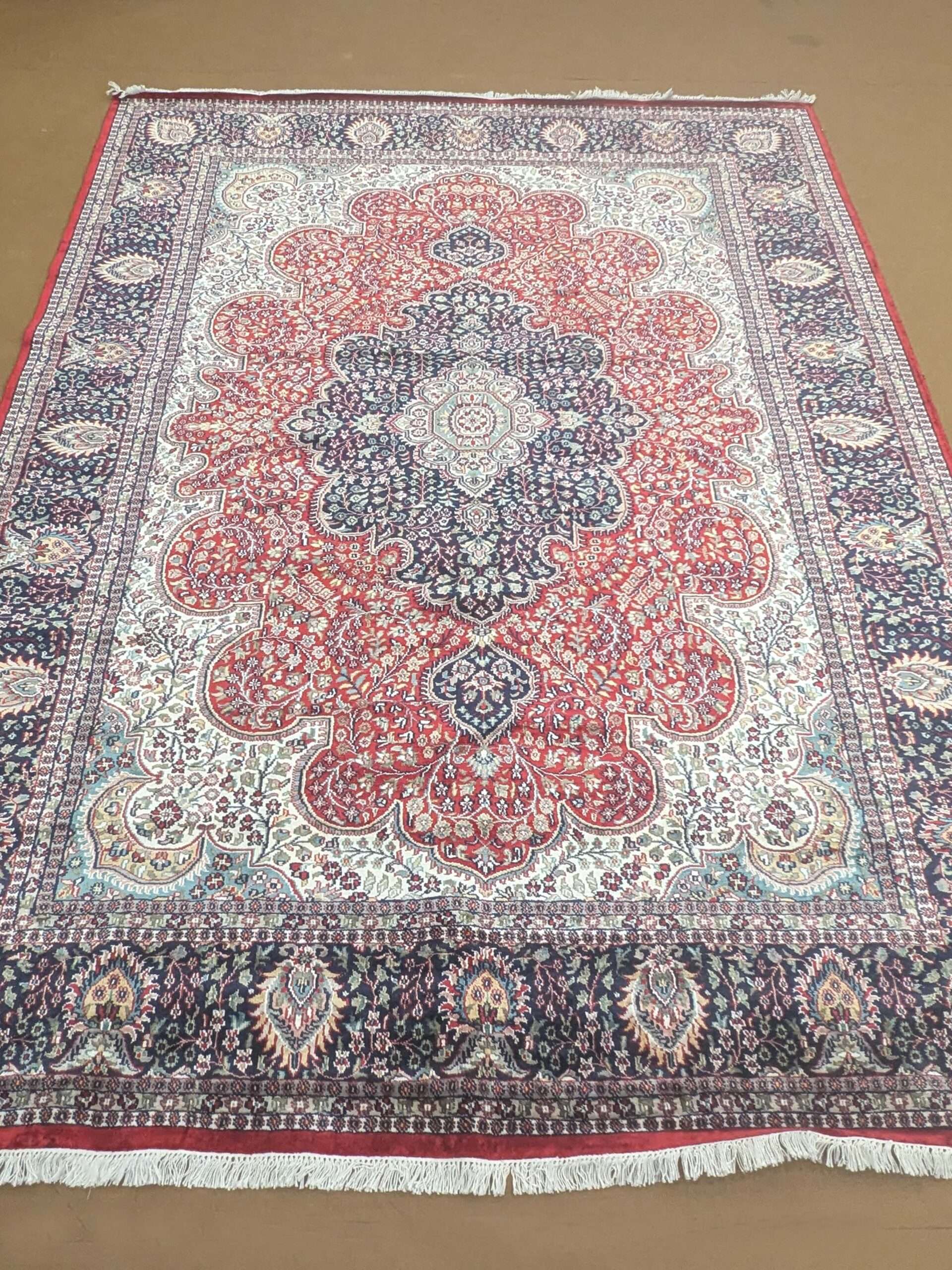 Red persian Hand Knotted Wool Carpet - 8FT X 10FT | 240CM X 300CM
