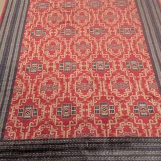 Red Tribal Hand Knotted Wool Carpet - 8FT X 10FT | 240CM X 300CM