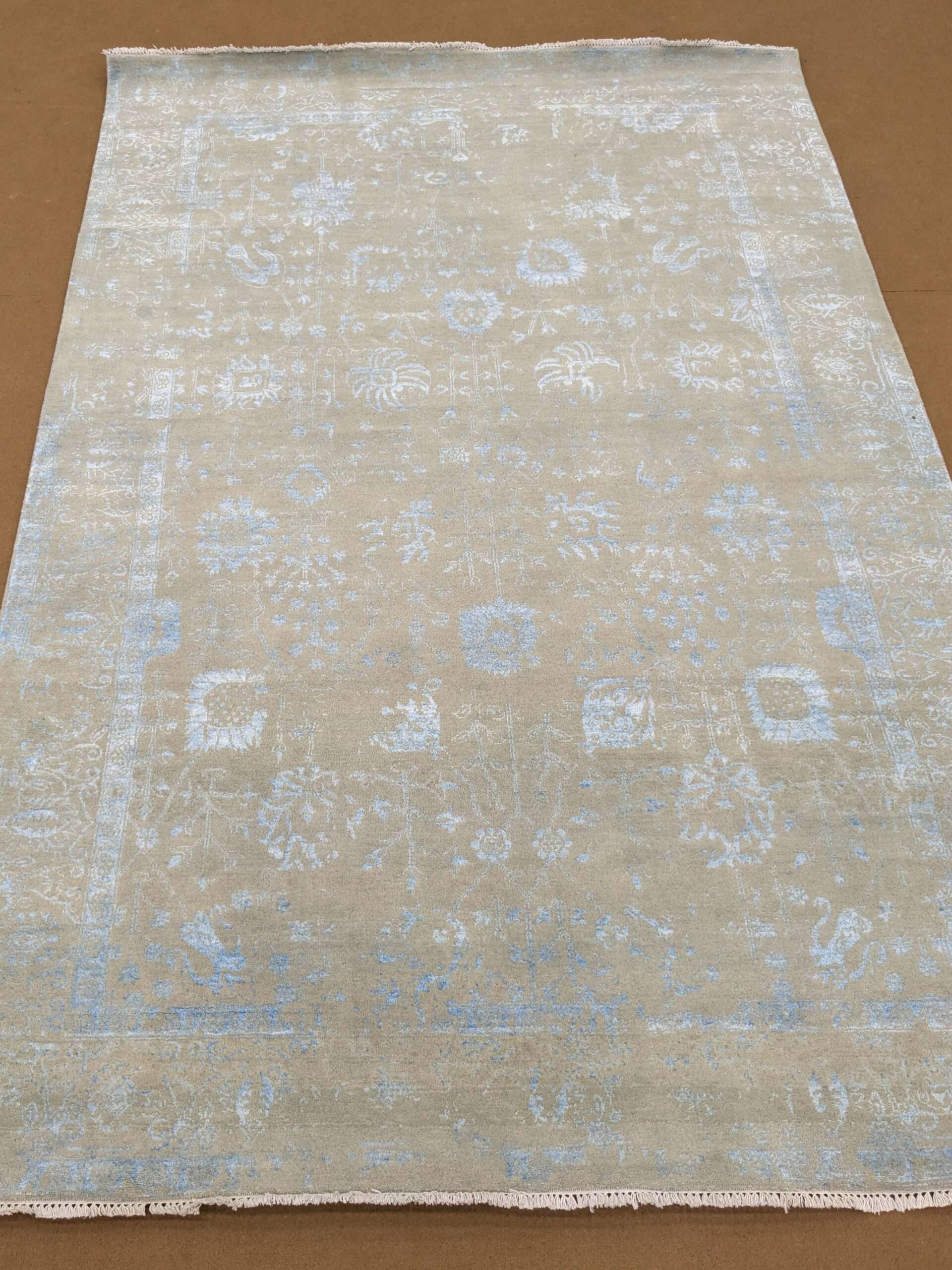 Green Knotted Wool Carpet - 6FT X 9FT | 180CM X 270CM
