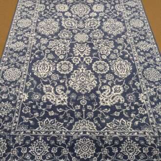 Blue Floral Hand Knotted Wool Carpet - 6FT X 9FT | 180CM X 270CM