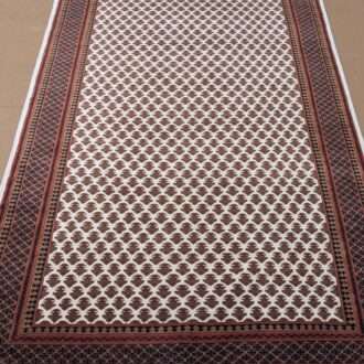 White Baby Elephant Foot Print Knotted Wool Carpet - 6FT X 9FT | 180CM X 270CM