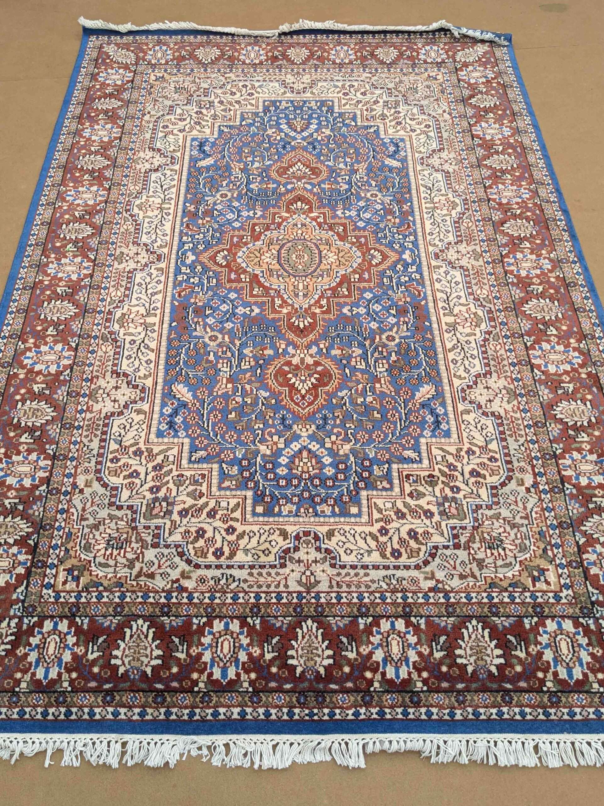 Blue Persian Hand Knotted Wool Carpet - 6FT X 9FT | 180CM X 270CM