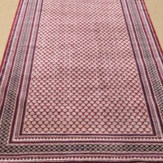 Red Baby Foot Print Design Hand Knotted Wool Carpet - 6FT X 9FT | 180CM X 270CM