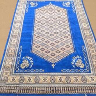 Blue Kirman Hand Knotted Wool Carpet - 6FT X 9FT | 180CM X 270CM