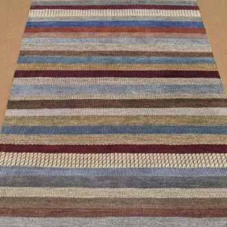 Modern Stripe Design Hand Knotted Wool Carpet - 6FT X 9FT | 180CM X 270CM