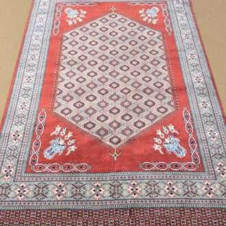 Red Kirman Hand Knotted Wool Carpet - 6FT X 9FT | 180CM X 270CM