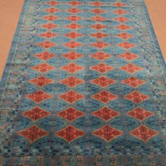 Blue Tribal Hand Knotted Wool Carpet - 6FT X 9FT | 180CM X 270CM