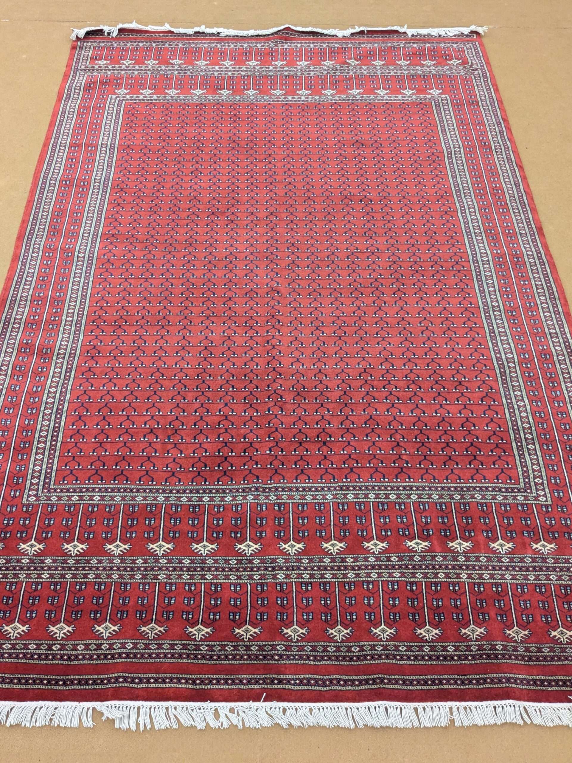 Red Family Design Hand Knotted Wool Carpet - 6FT X 9FT | 180CM X 270CM