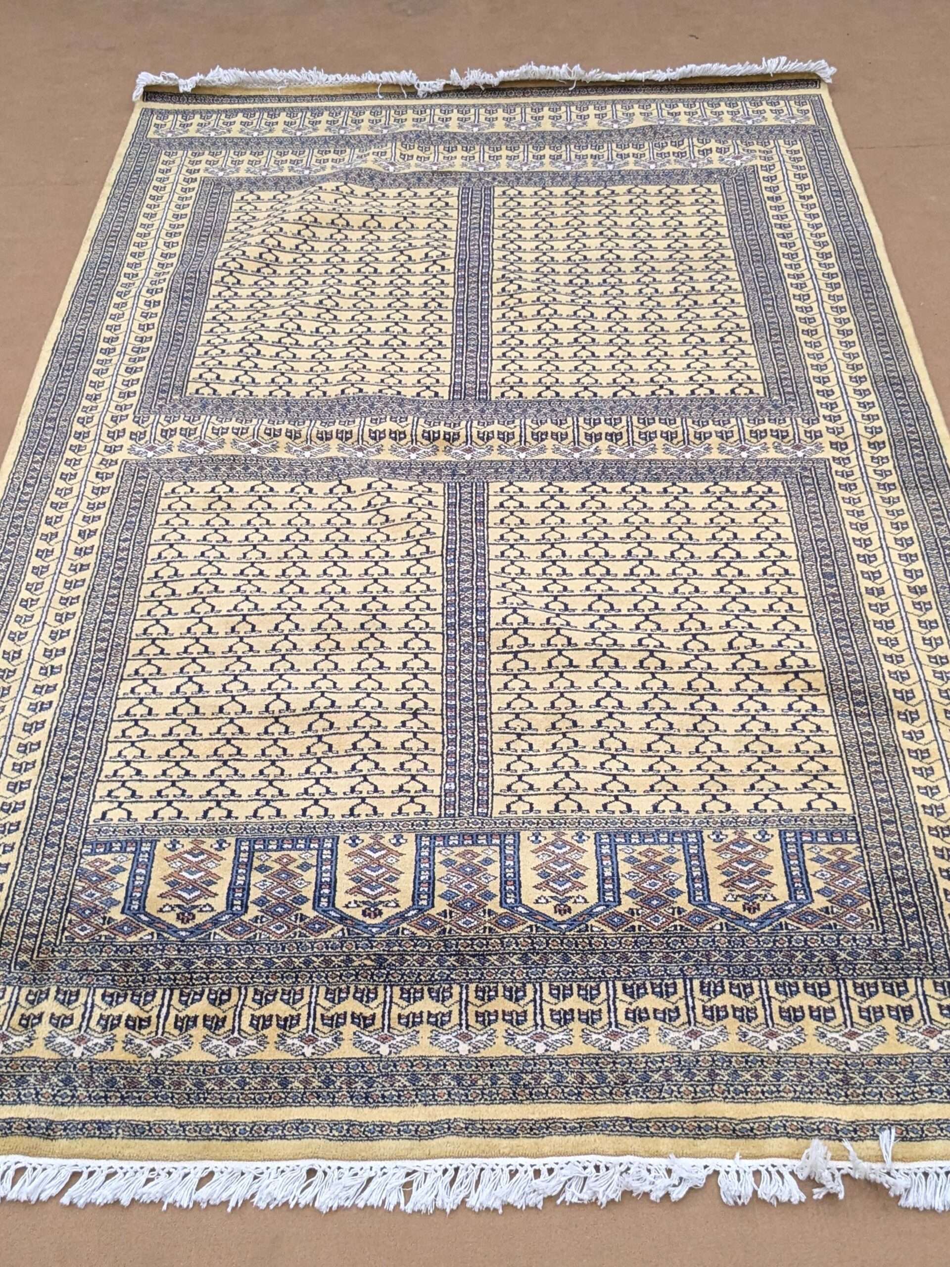 Yellow Family Design Hand Knotted Wool Carpet - 6FT X 9FT | 180CM X 270CM