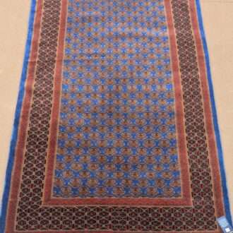 Blue Baby Elephant Foot Print Hand Knotted Wool Carpet - 3FT X 5FT | 90CM X 150CM