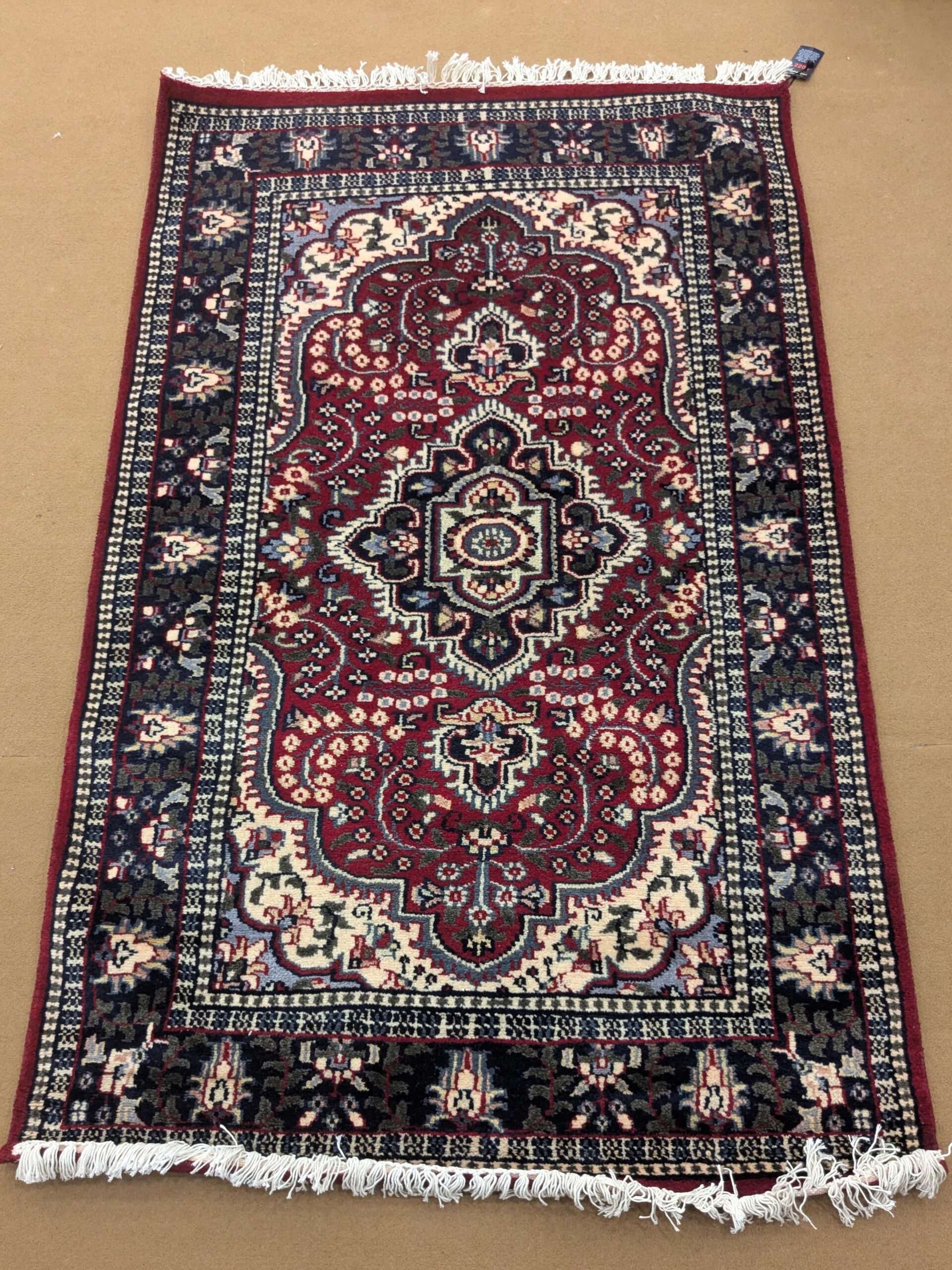 Red persian Knotted Wool Carpet - 3FT X 5FT | 90CM X 150CM