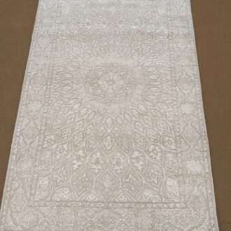 Beige Double Hand Knotted Wool Carpet - 3FT X 5FT | 90CM X 150CM