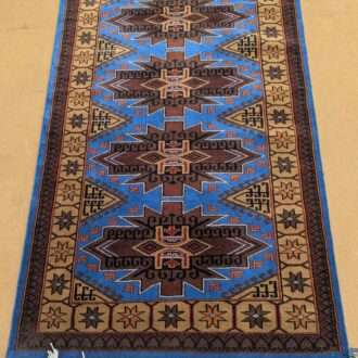 Blue Tribal Hand Knotted Wool Carpet - 3FT X 5FT | 90CM X 150CM