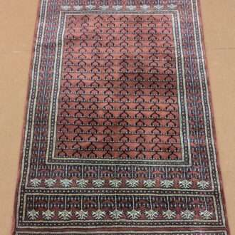 Red Family Design Knotted Wool Carpet - 3FT X 5FT | 90CM X 150CM