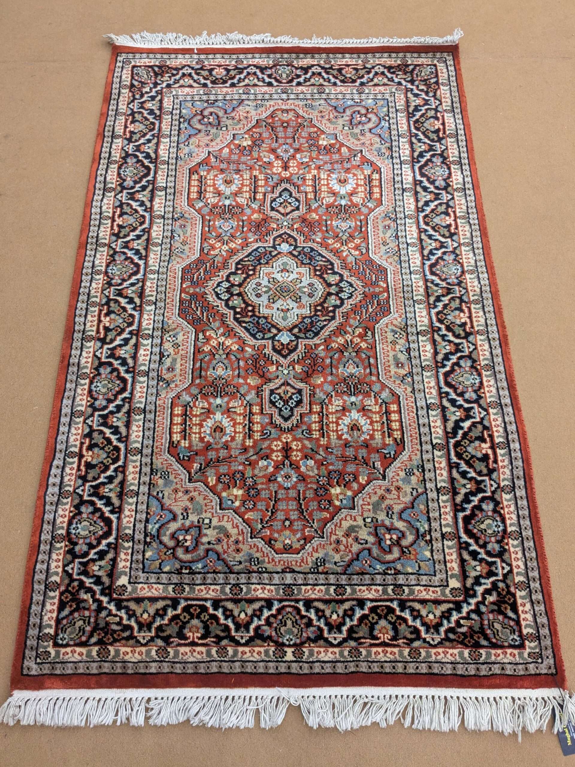 Red Persian Hand Knotted Wool Carpet - 3FT X 5FT | 90CM X 150CM