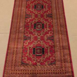 Red Tribal Hand Knotted Wool Carpet - 3FT X 5FT | 90CM X 150CM