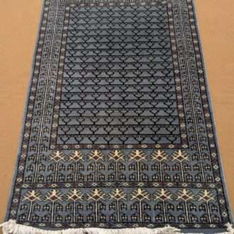 Grey Family Design Hand Knotted Wool Carpet - 3FT X 5FT | 90CM X 150CM