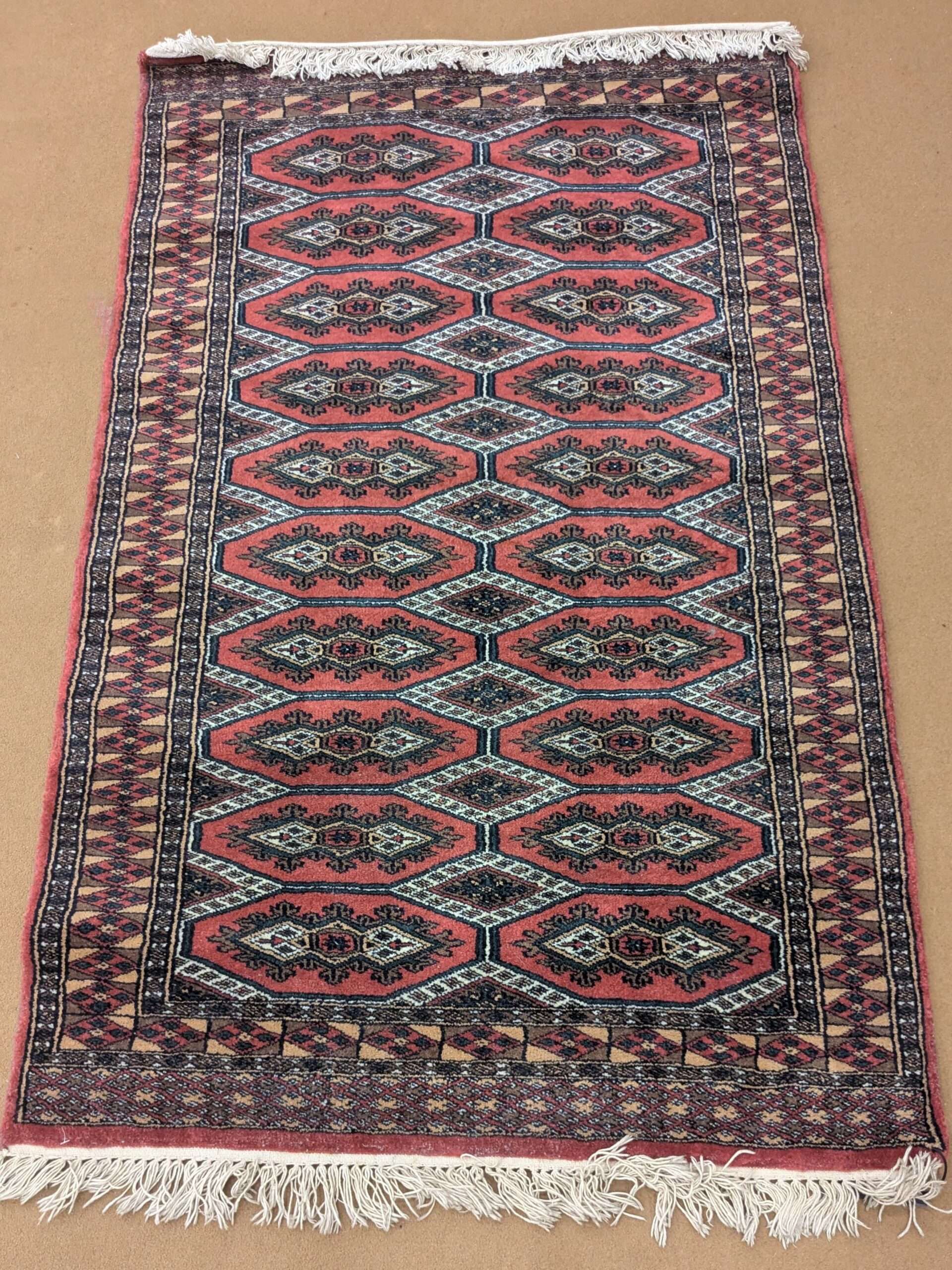 Red Tribal Hand Knotted Wool Carpet - 3FT X 5FT | 90CM X 150CM