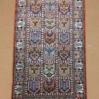 Red Mughal Garden Hand Knotted Wool Carpet - 3FT X 5FT | 90CM X 150CM