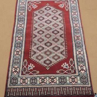 Red Kirman Hand Knotted Wool Carpet - 3FT X 5FT | 90CM X 150CM