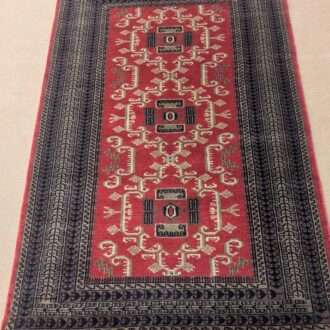 Red Tribal Hand Knotted Wool Carpet - 3FT X 5FT | 90CM X 150CM