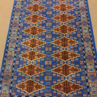 Blue Tribal Knotted Wool Carpet - 3FT X 5FT | 90CM X 150CM