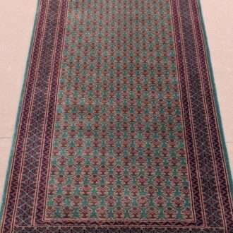 Green Tribal Hand Knotted Wool Carpet - 3FT X 5FT | 90CM X 150CM
