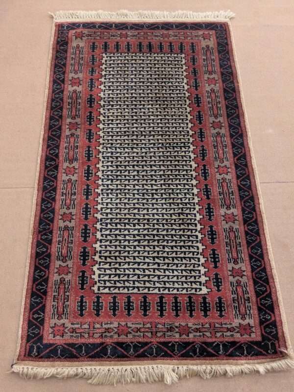 Beige Tribal Hand Knotted Wool Carpet - 3FT X 5FT | 90CM X 150CM