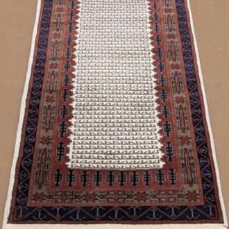 White Tribal Hand Knotted Wool Carpet - 3FT X 5FT | 90CM X 150CM