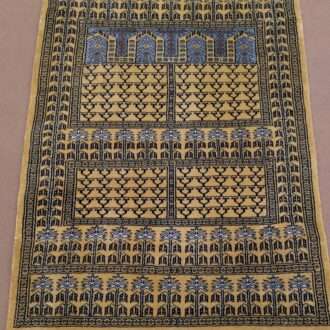 Yellow Family Design Knotted Wool Carpet - 3FT X 5FT | 90CM X 150CM