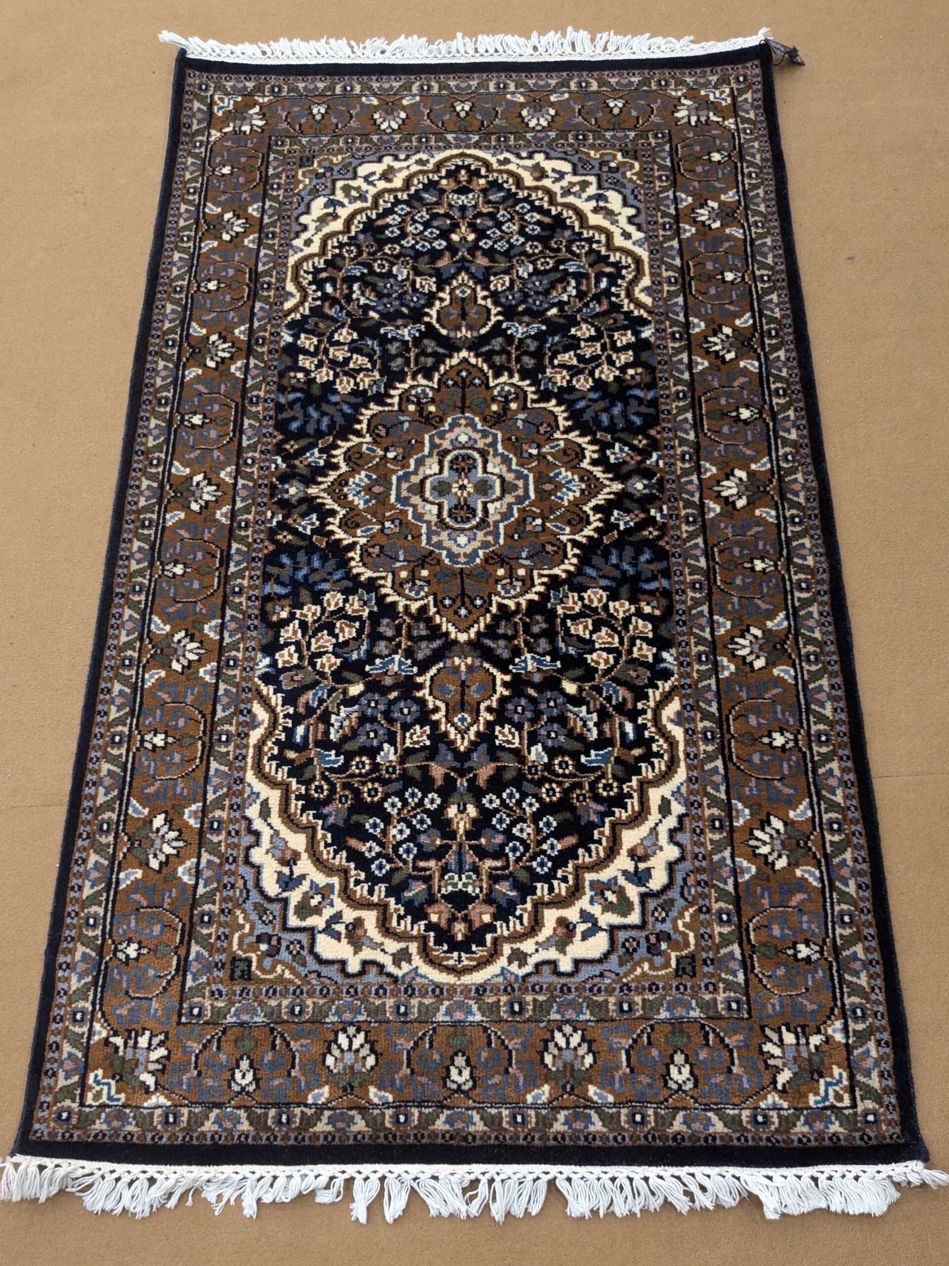 Blue Persian Hand Knotted Wool Carpet - 3FT X 5FT | 90CM X 150CM