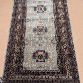 Blue Tribal Hand Knotted Wool Carpet - 3FT X 5FT | 90CM X 150CM