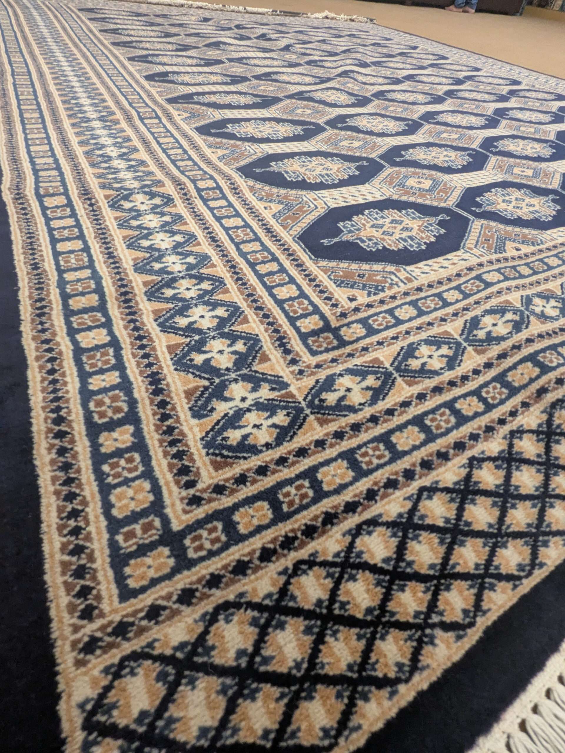 Blue Tribal Hand Knotted Wool Carpet - 8FT X 10FT | 240CM X 300CM - Image 3