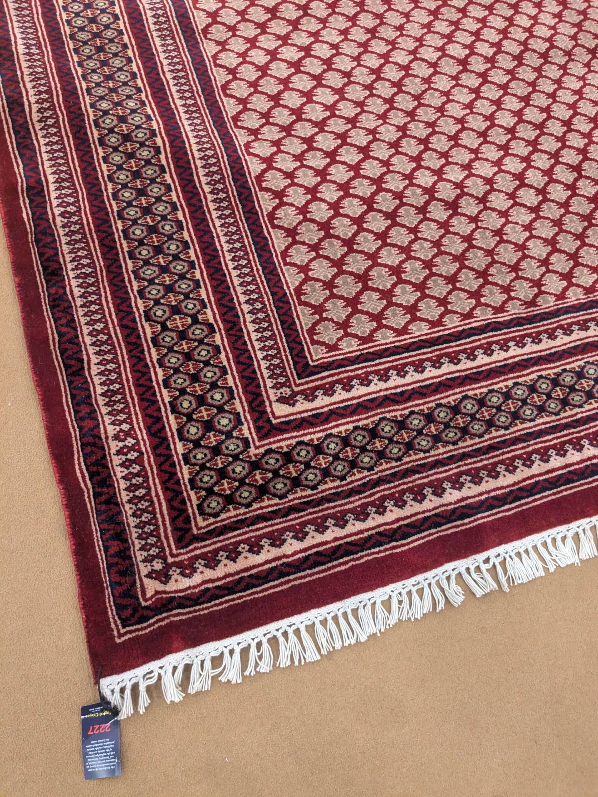 Red Baby Foot Print Design Hand Knotted Wool Carpet - 6FT X 9FT | 180CM X 270CM - Image 2