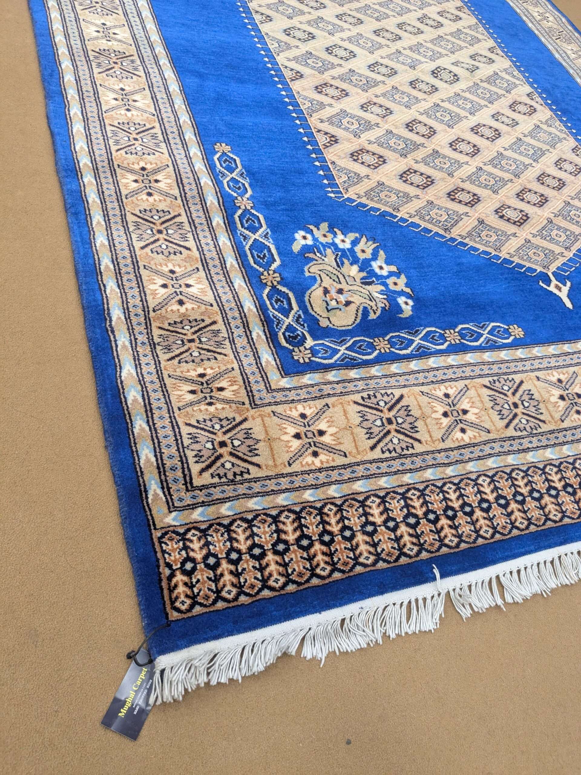 Blue Kirman Hand Knotted Wool Carpet - 6FT X 9FT | 180CM X 270CM - Image 2