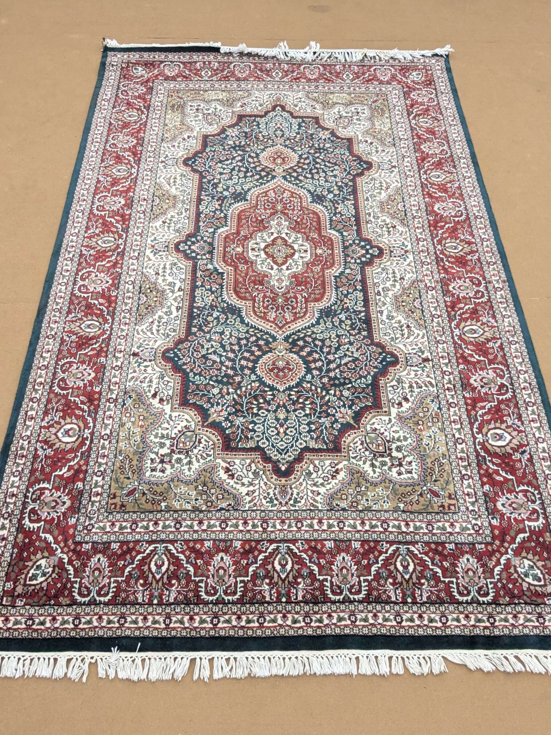 Green Persian Hand Knotted Wool Carpet - 6FT X 9FT | 180CM X 270CM - Image 2