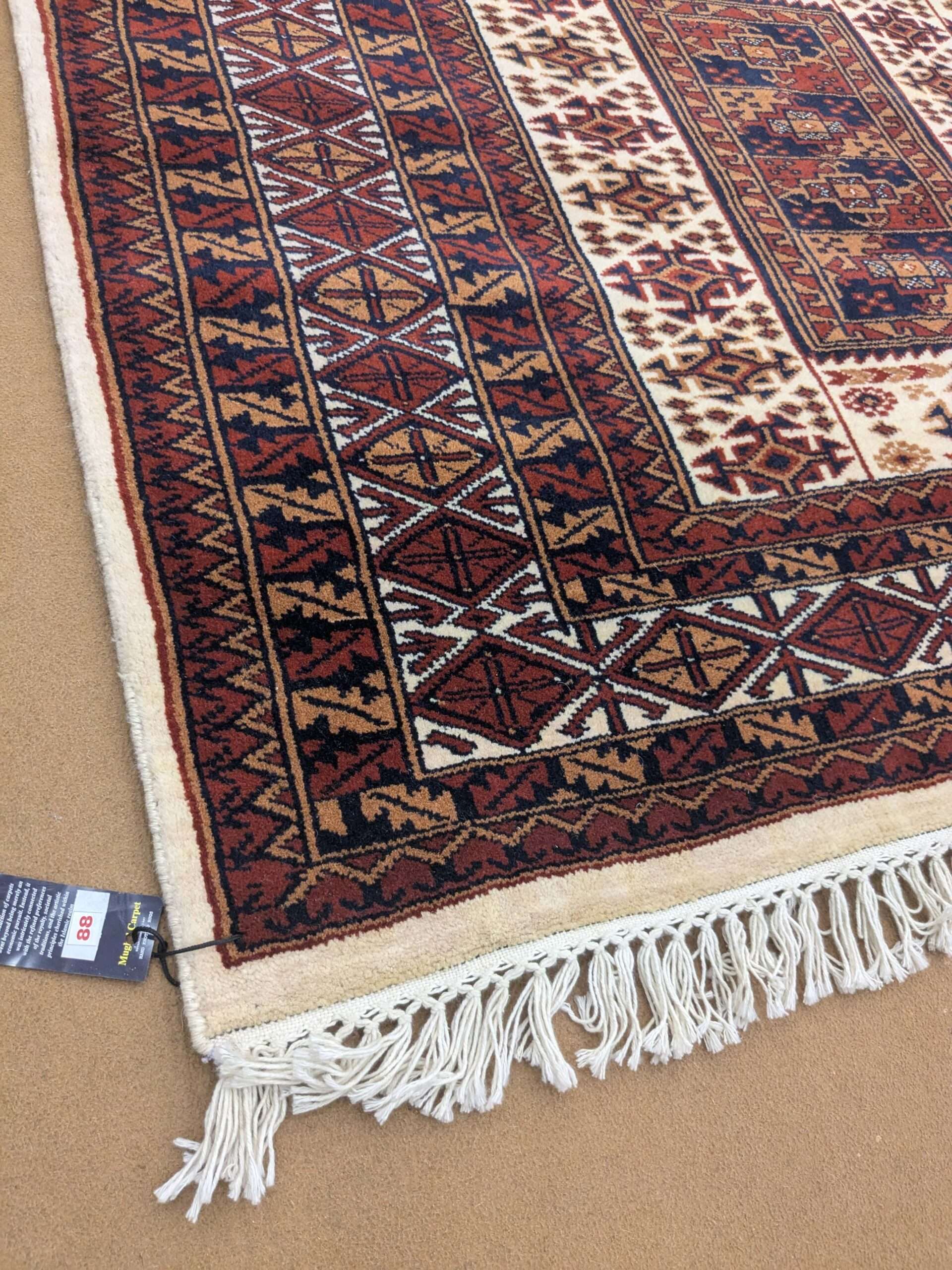 Beige Tribal Hand Knotted Wool Carpet - 6FT X 9FT | 180CM X 270CM - Image 2
