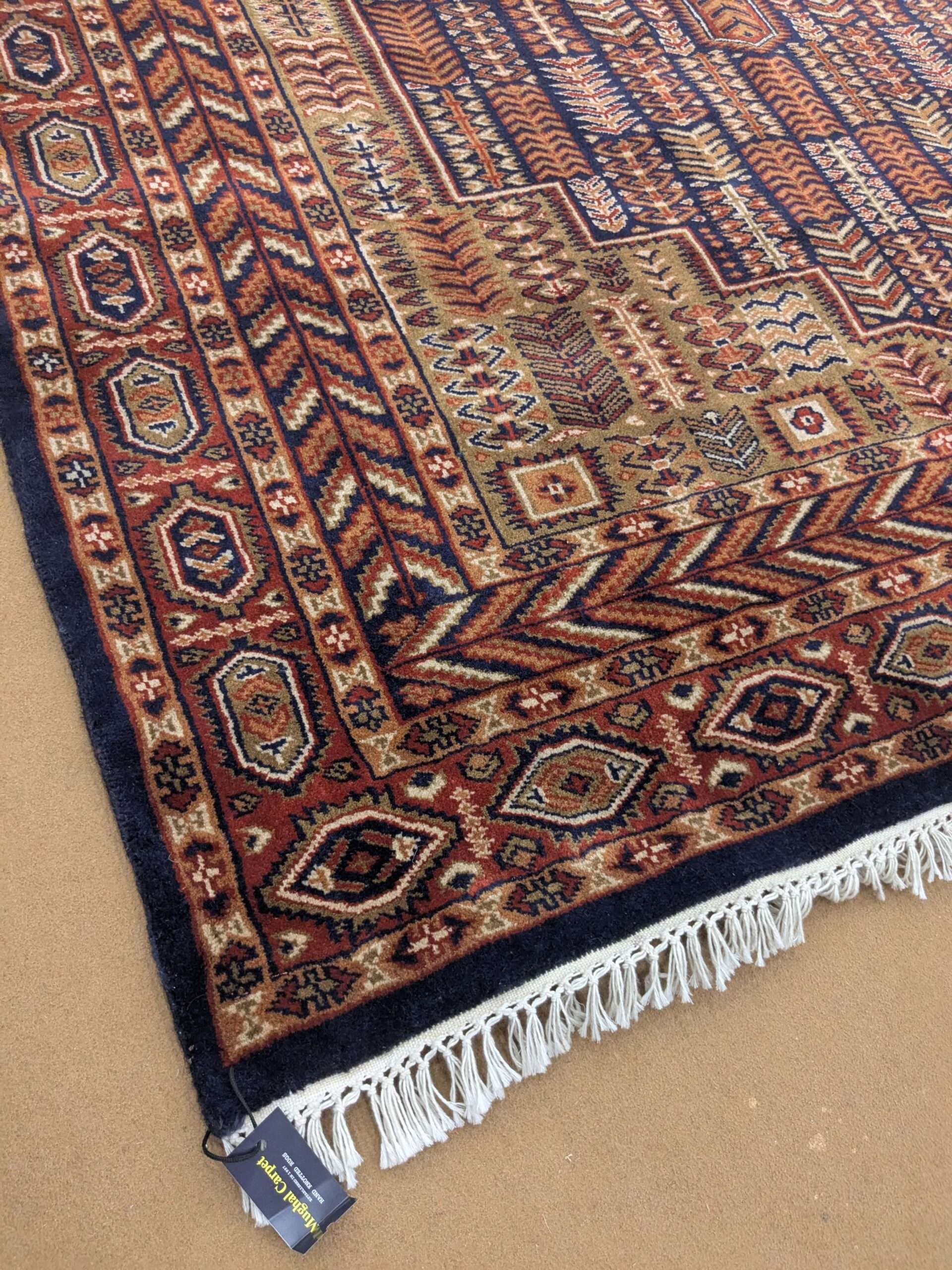 Blue Tribal Hand Knotted Wool Carpet - 6FT X 9FT | 180CM X 270CM - Image 2