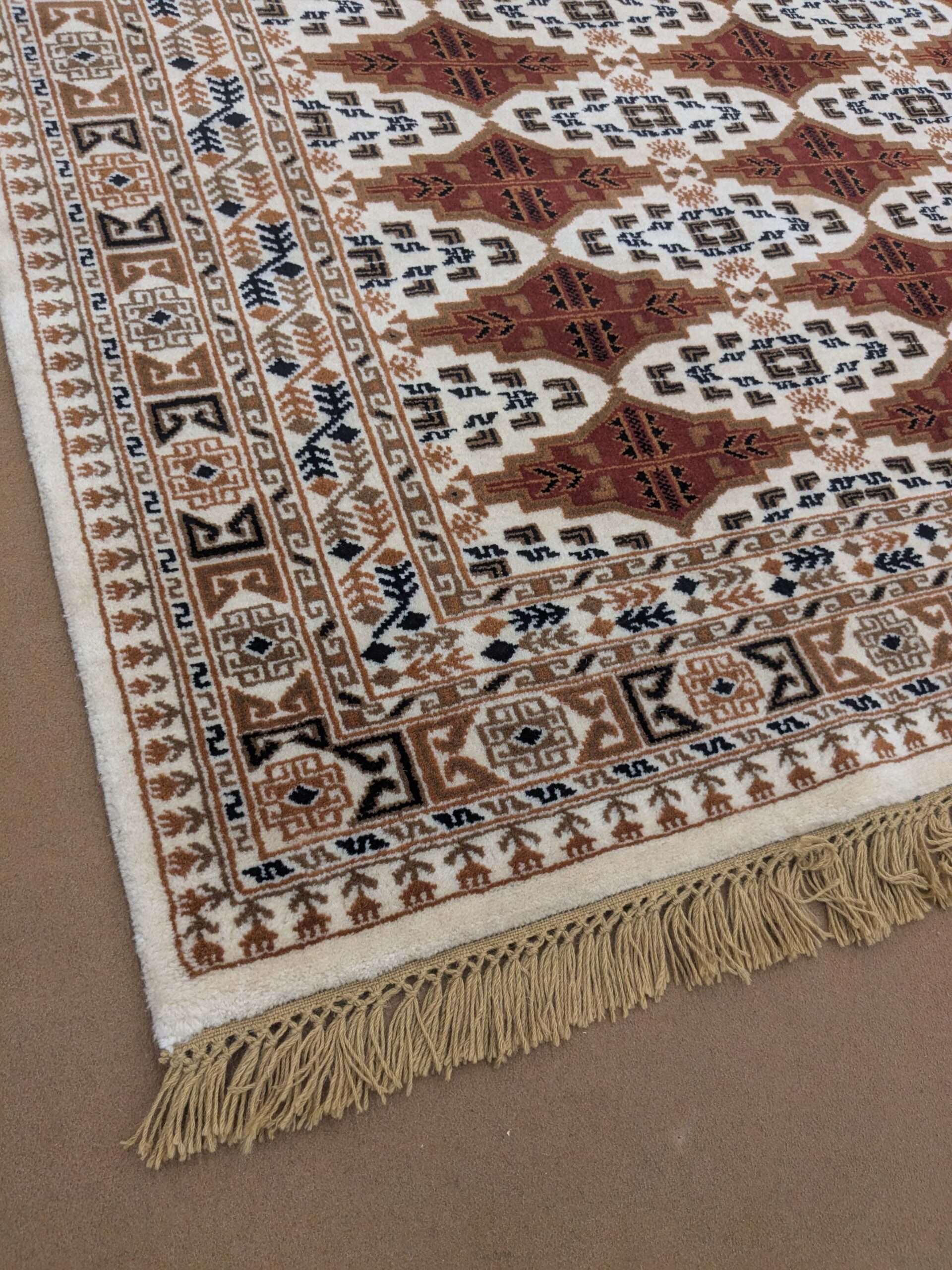 Beige Tribal Hand Knotted Wool Carpet - 6FT X 9FT | 180CM X 270CM - Image 2