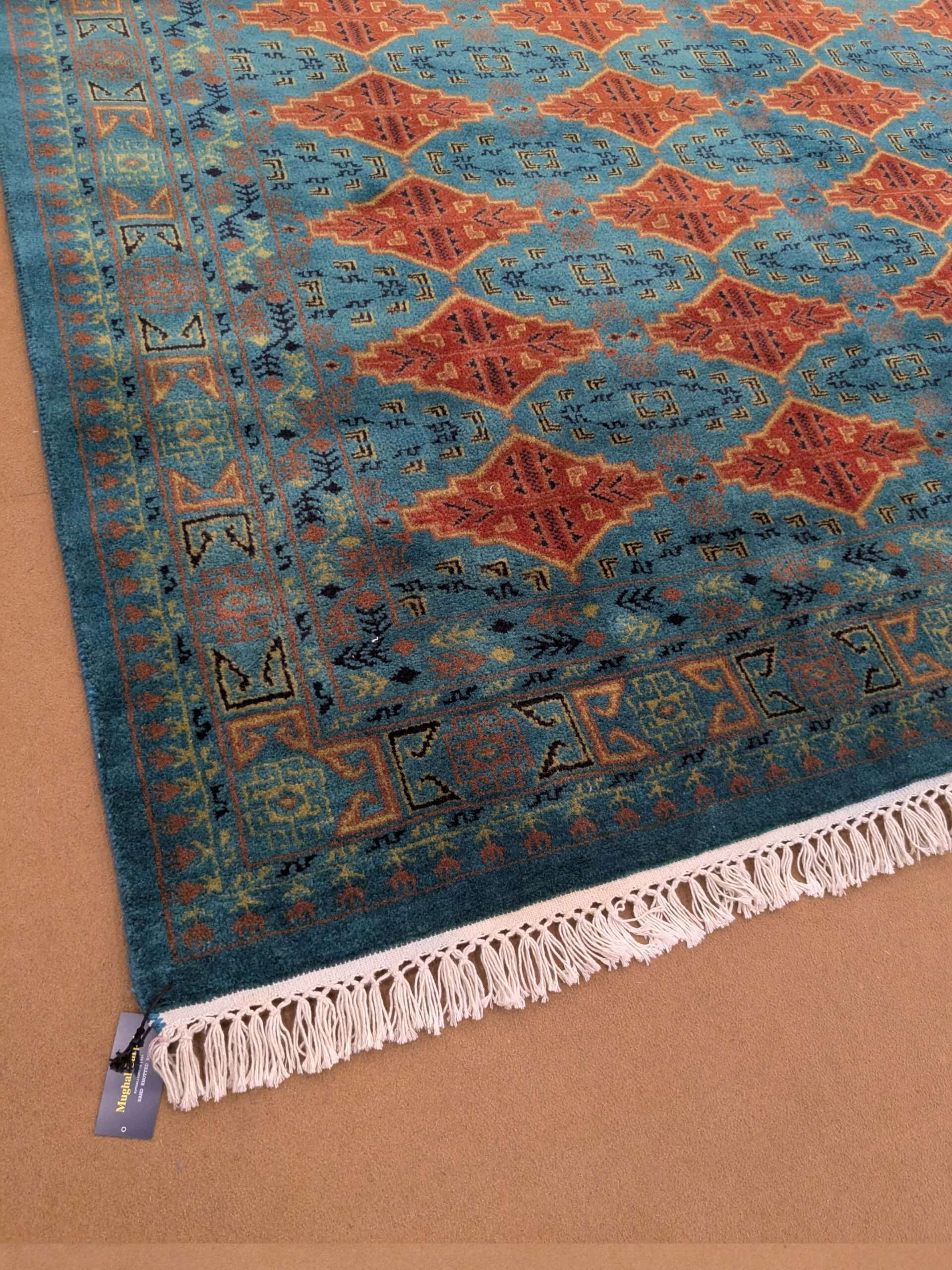 Blue Tribal Hand Knotted Wool Carpet - 6FT X 9FT | 180CM X 270CM - Image 2
