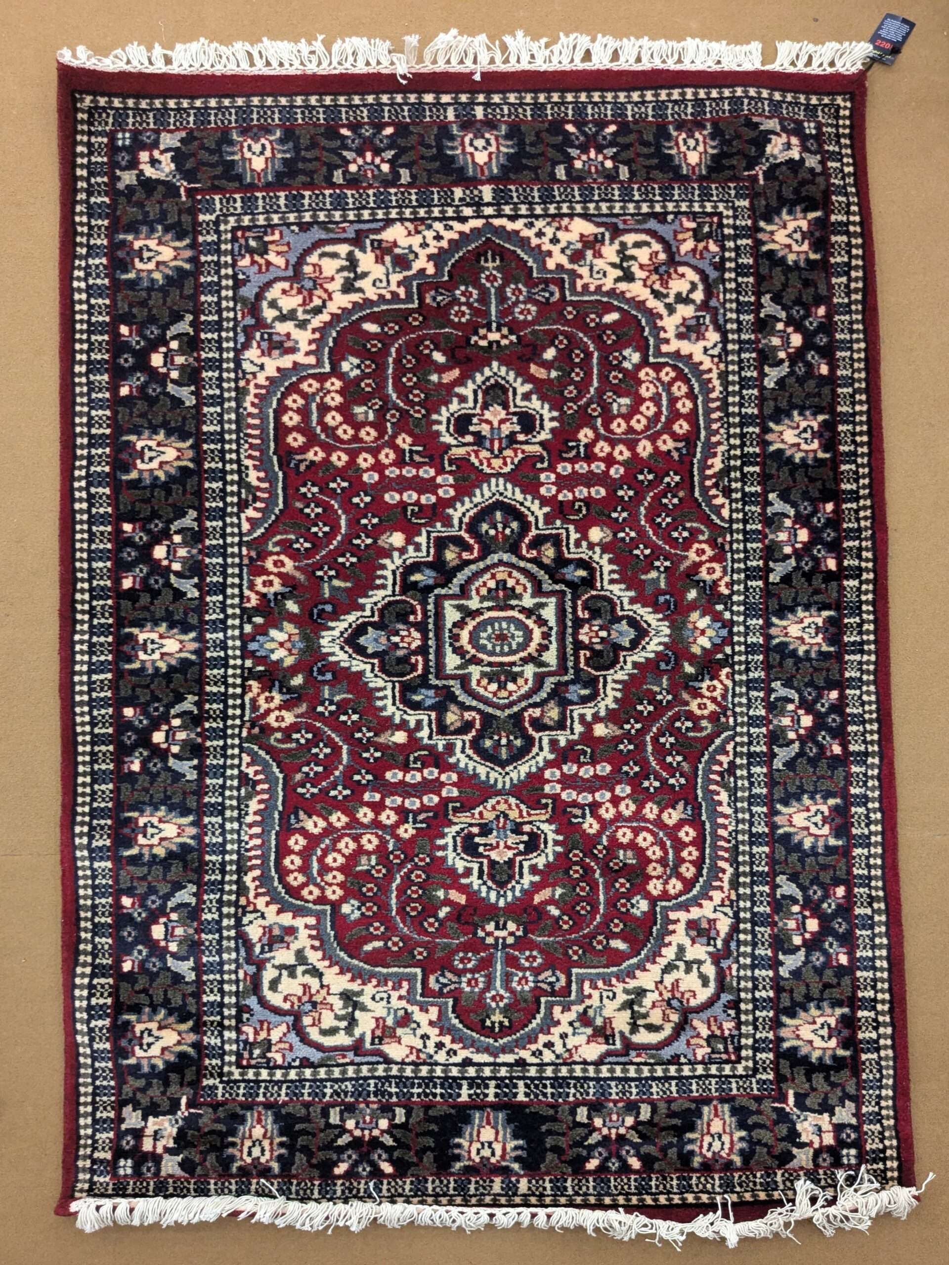 Red persian Knotted Wool Carpet - 3FT X 5FT | 90CM X 150CM - Image 2