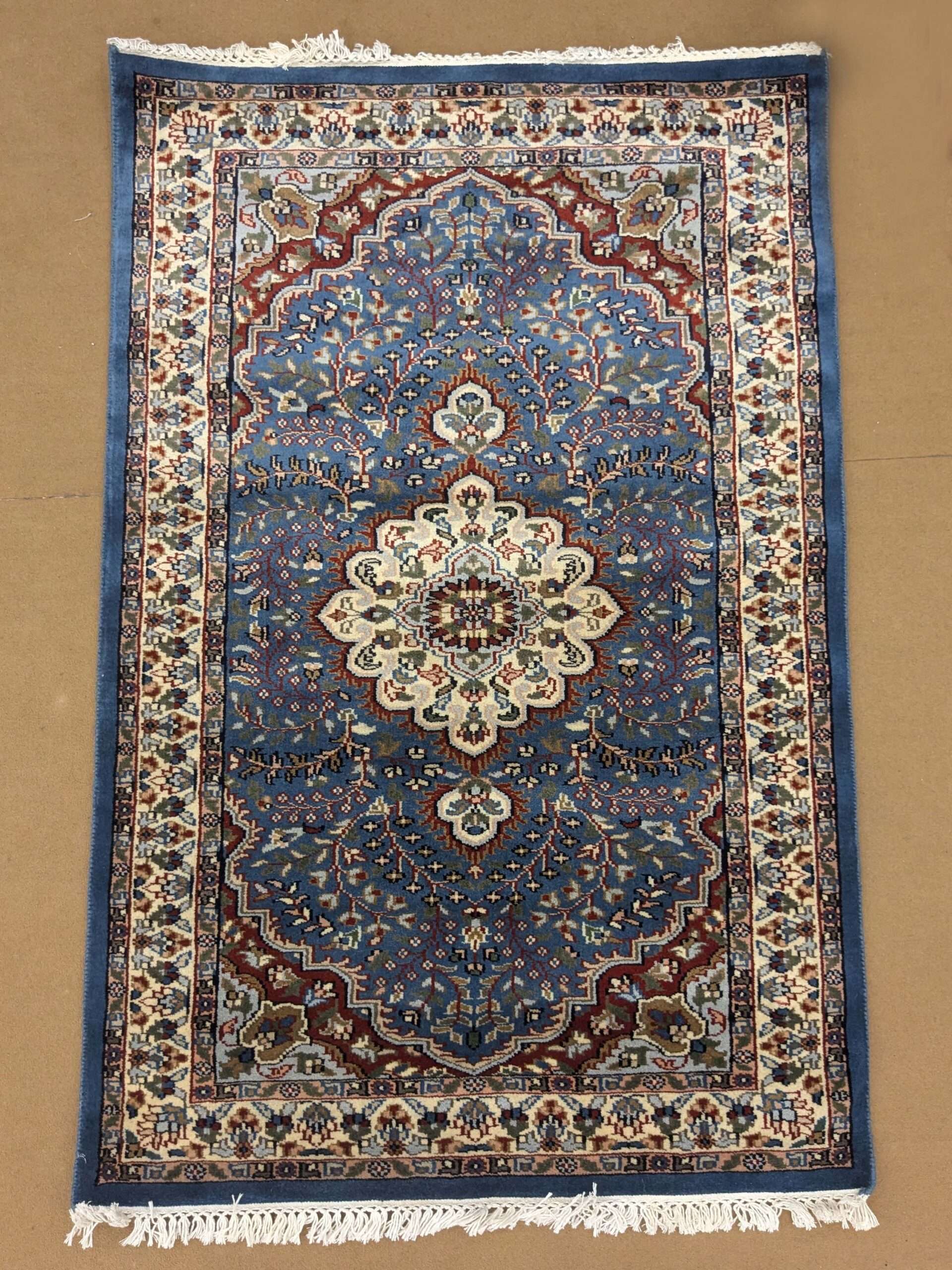 Blue Persian Hand Knotted Wool Carpet - 3FT X 5FT | 90CM X 150CM - Image 2