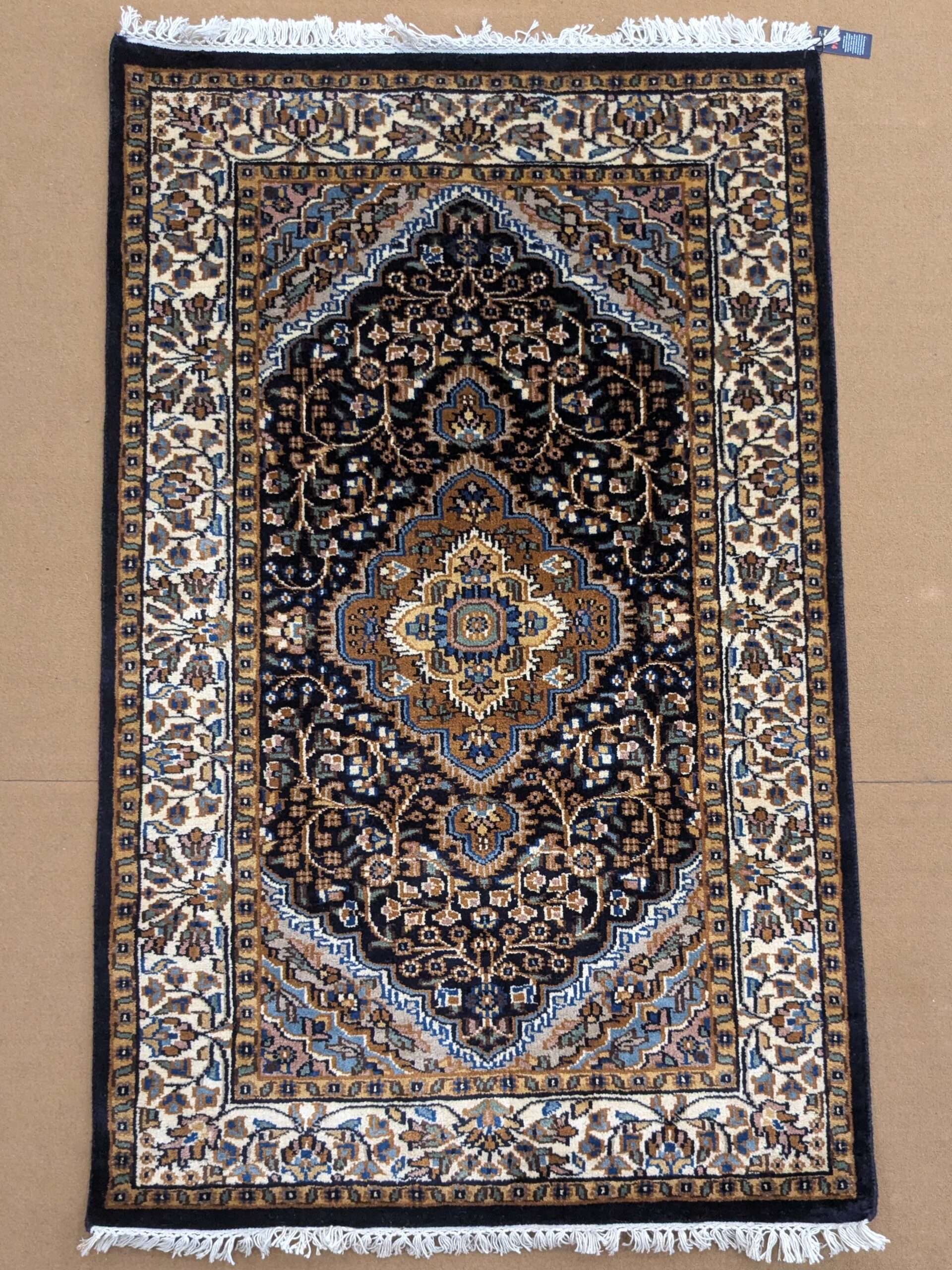 Blue Persian Knotted Wool Carpet - 3FT X 5FT | 90CM X 150CM - Image 2