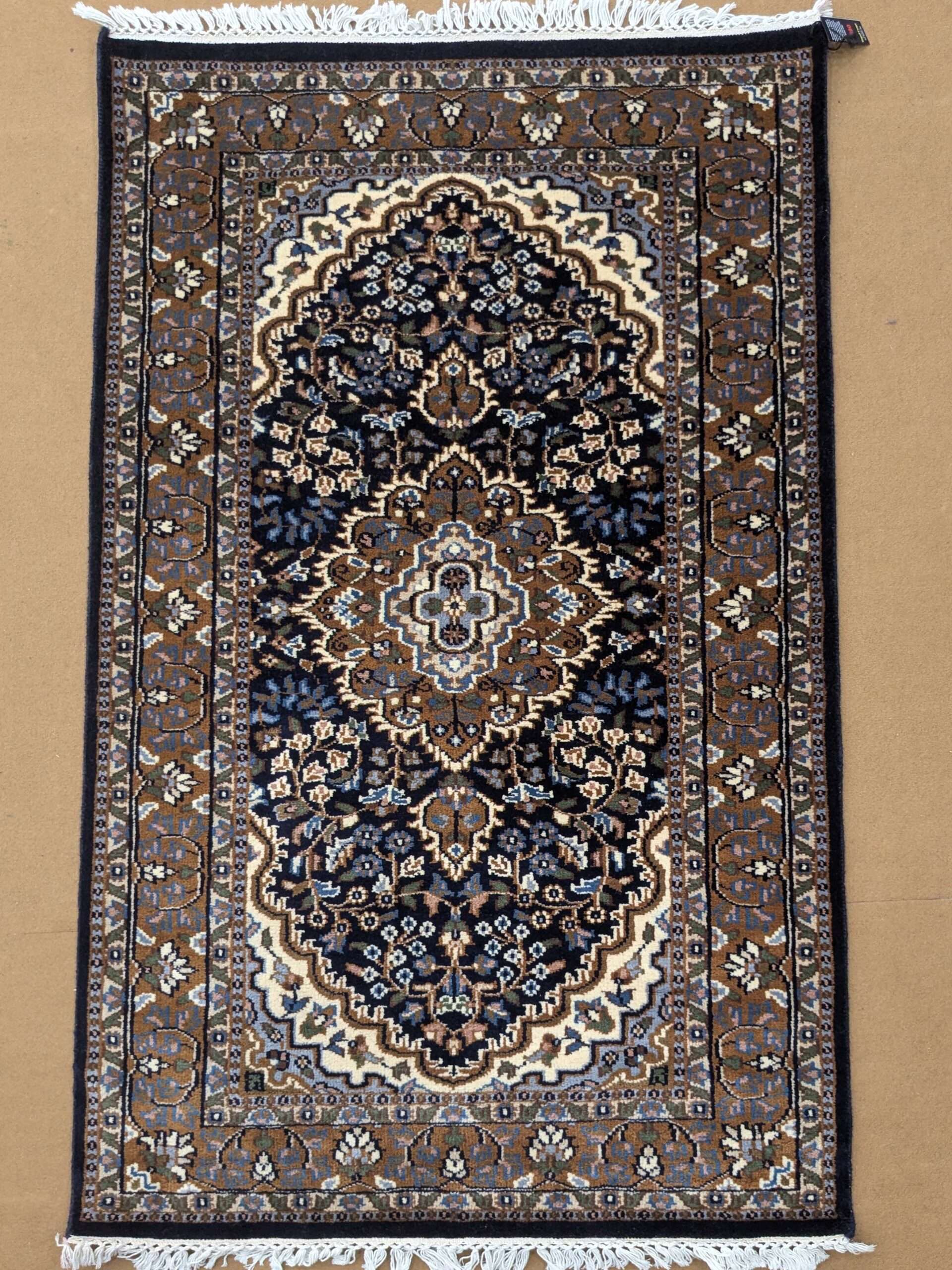 Blue Persian Hand Knotted Wool Carpet - 3FT X 5FT | 90CM X 150CM - Image 2
